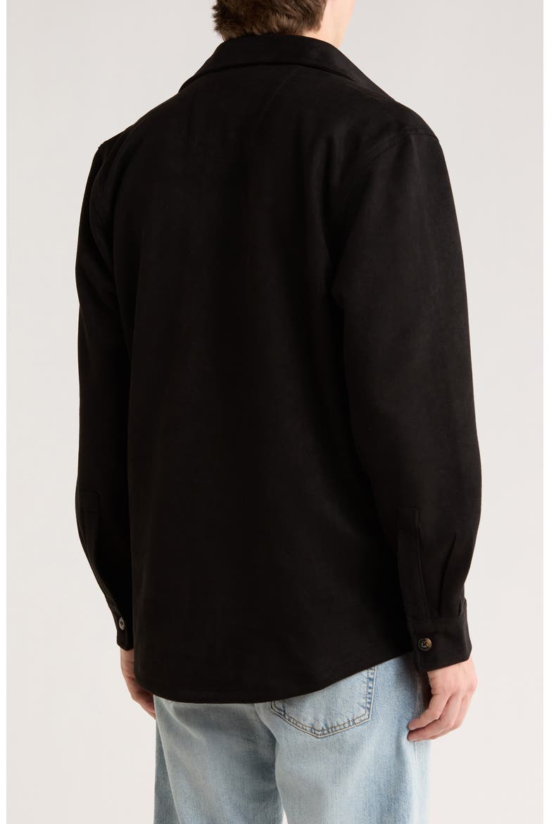 Faux Suede Shirt Jacket, Alternate, color, BLACK