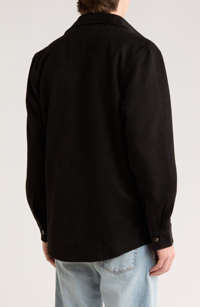 Vintage 1946 Faux Suede Shirt Jacket, Alternate, color, Black