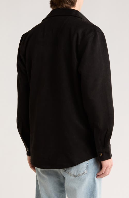 Vintage 1946 Faux Suede Shirt Jacket In Black