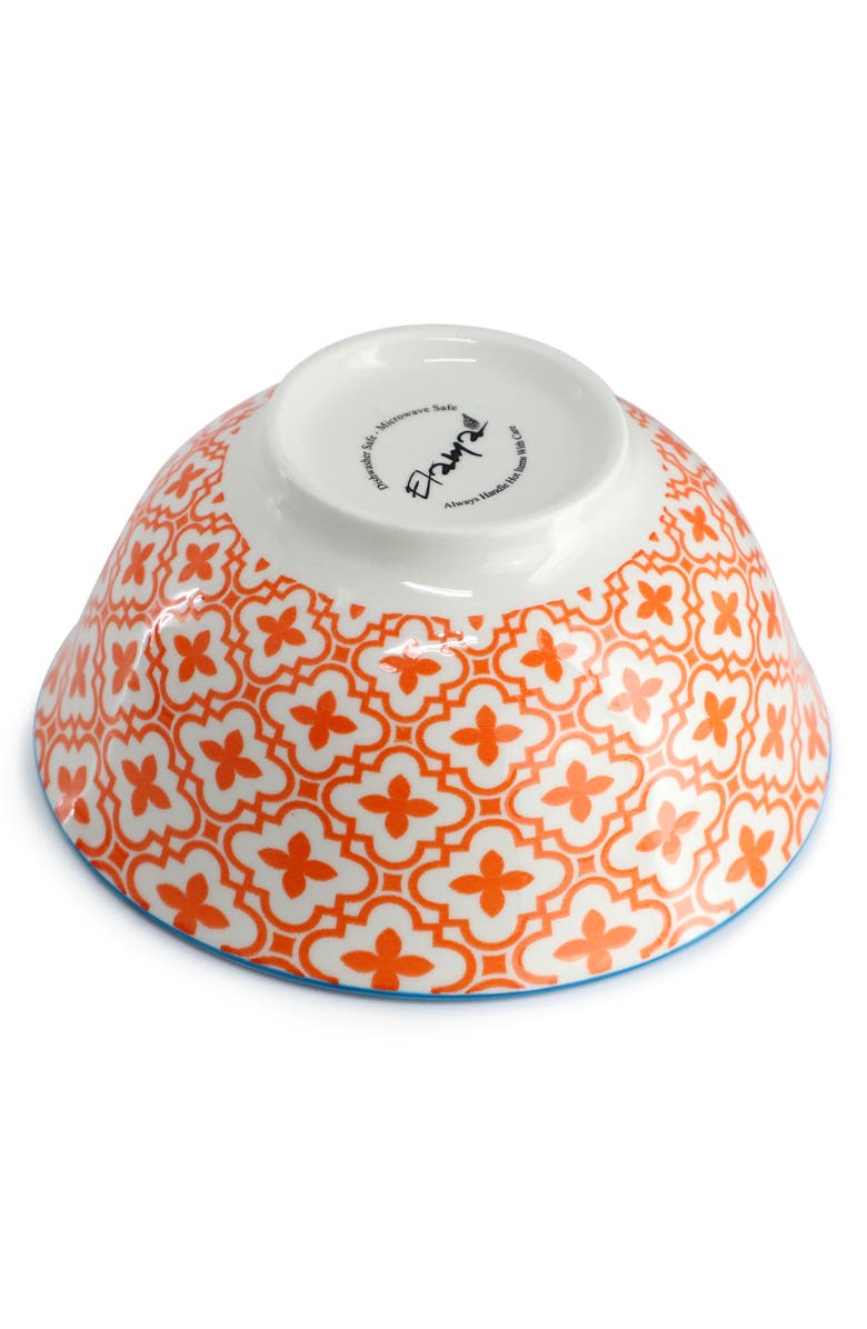 Elama Roxey 6 Piece Assorted Design 20oz Porcelain Footed Bowl Set color, Alternate, color, Multi