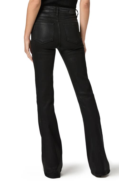 Paige Laurel Canyon Coated High Waist Bootcut Jeans In Black