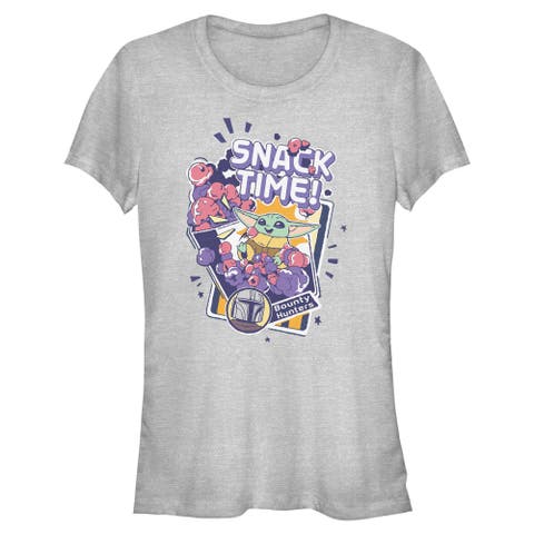 Juniors Star Wars The Mandalorian and Grogu The Child Happy Snack Time T Shirt