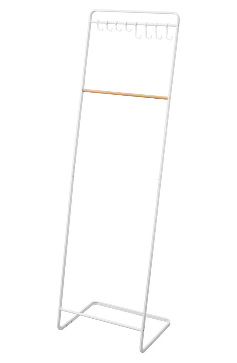 Yamazaki Coat & Hat Storage Rack, Main, color, White