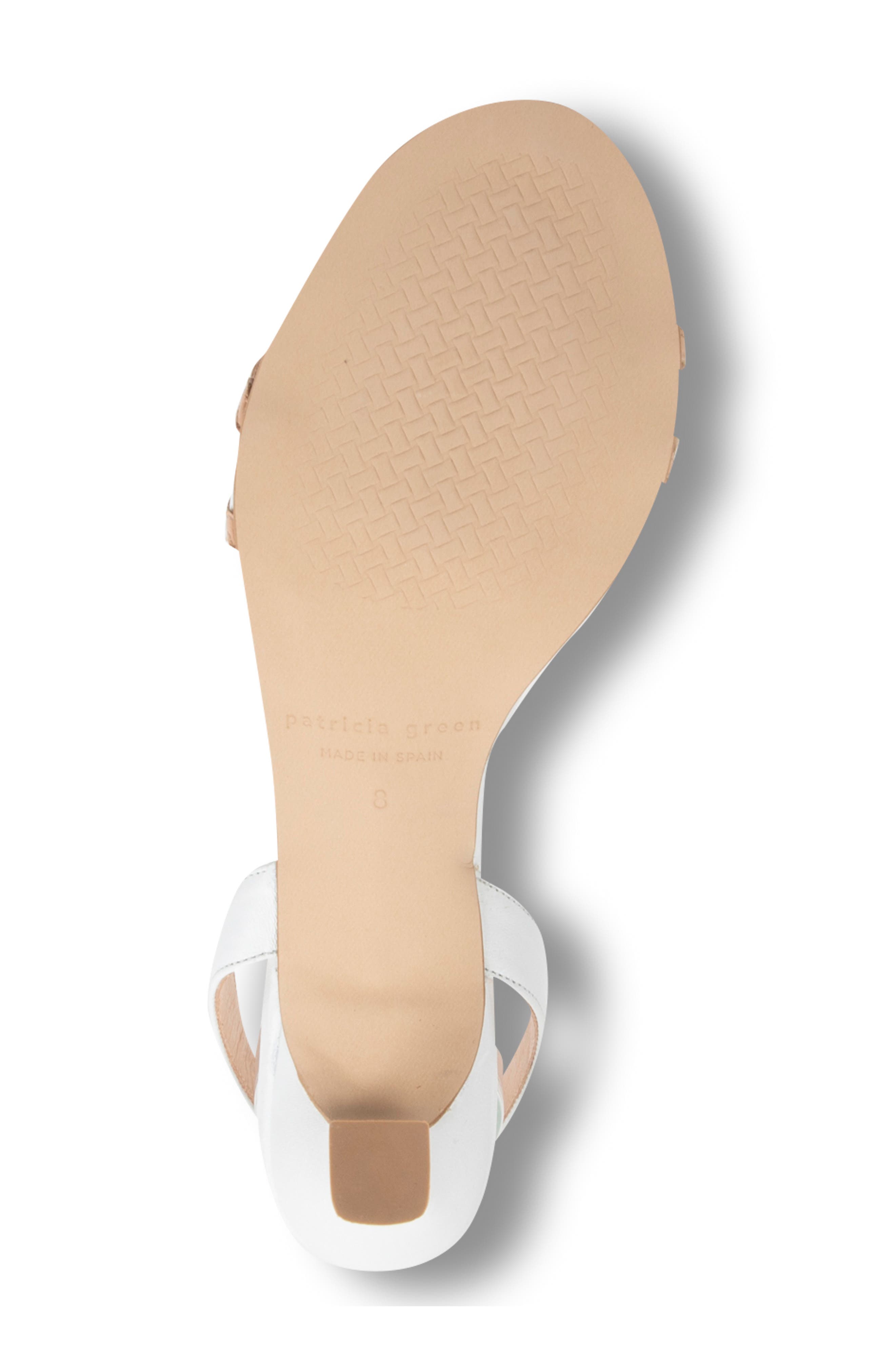 patricia green Panama Slingback Kitten Heel Sandal, Alternate, color, White/ Beige Leather