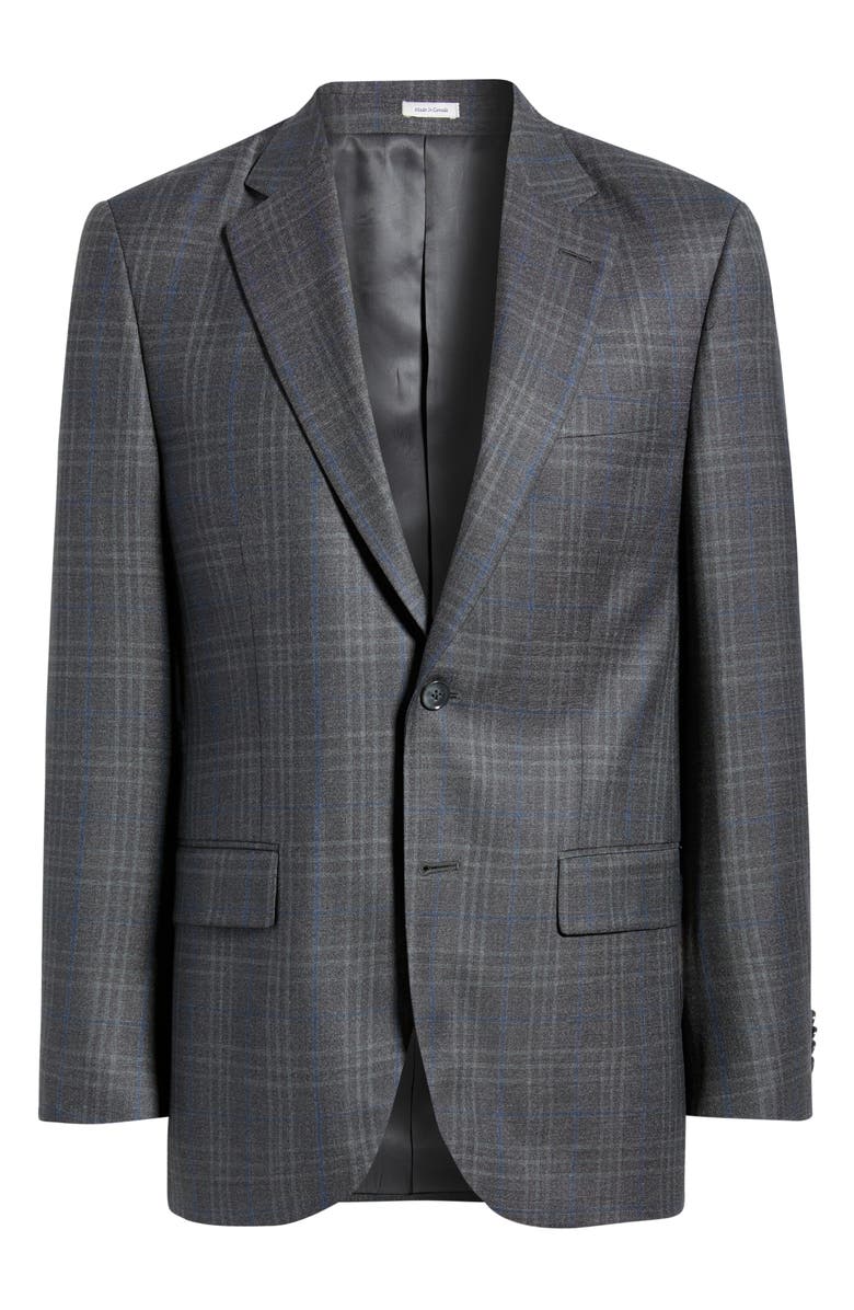Peter Millar Flynn Classic Fit Plaid Wool Sport Coat, Alternate, color, Charcoal