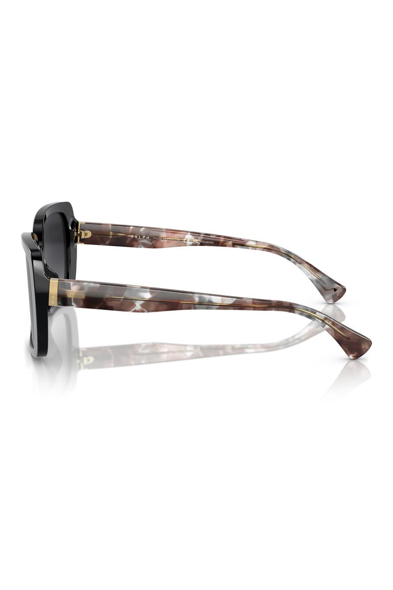 55mm Polarized Rectangle Sunglasses, Alternate, color, SHINY BLACK / GRADIENT GREY