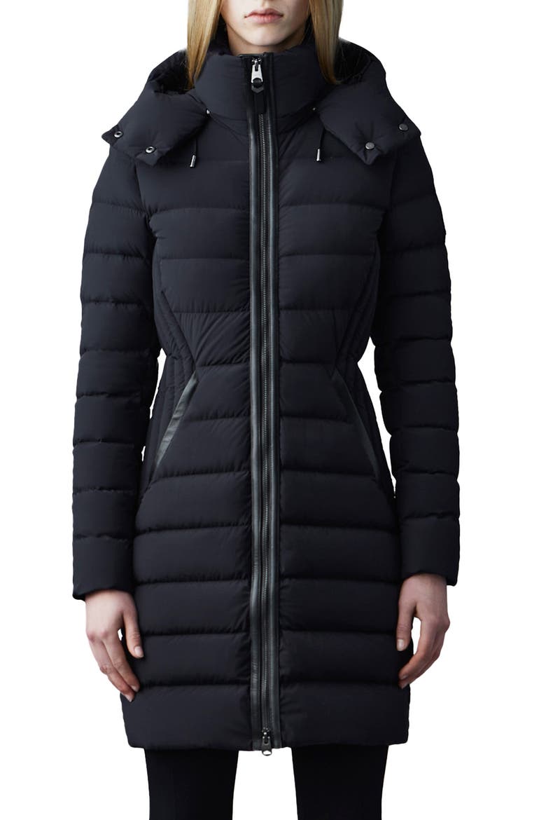 Farren Water Repellent Down Coat, Main, color, BLACK