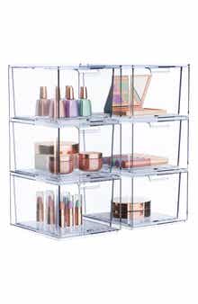 Set of 6 Clear Stackable Storage Drawers