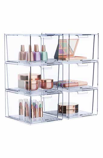 Set of 6 Clear Stackable Storage Drawers