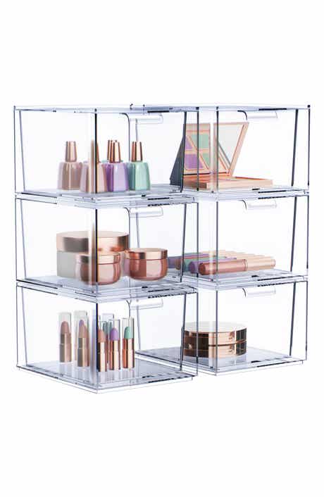 Set of 6 Clear Stackable Storage Drawers