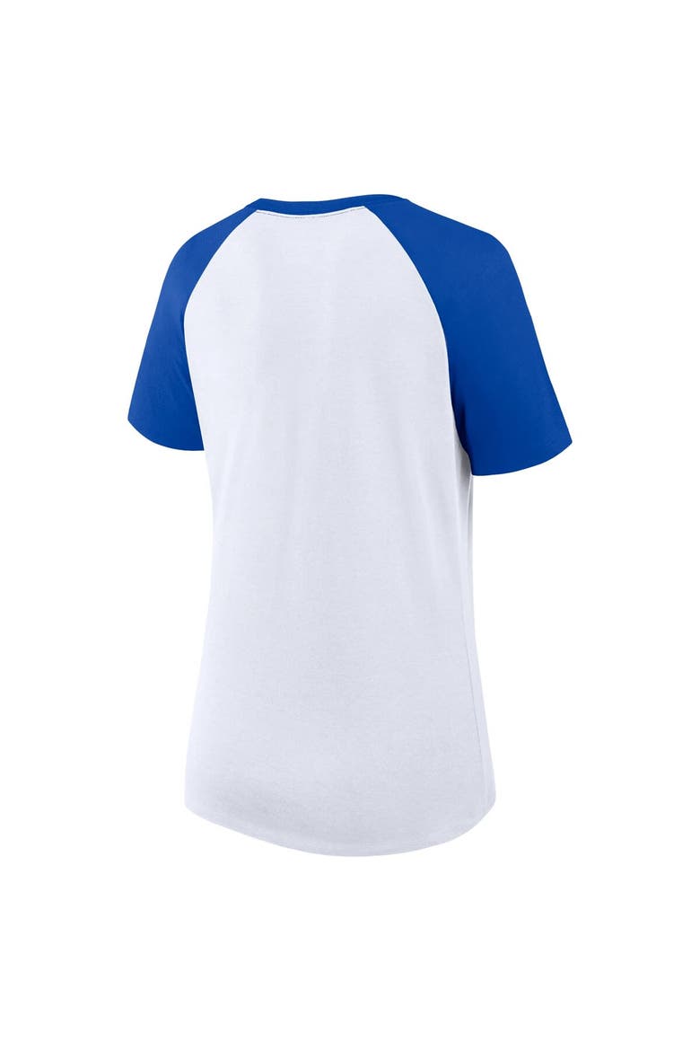 Women's Fanatics Branded White/Royal Kentucky Wildcats Best Squad Stacked Raglan Notch Neck T-Shirt, Alternate, color, White