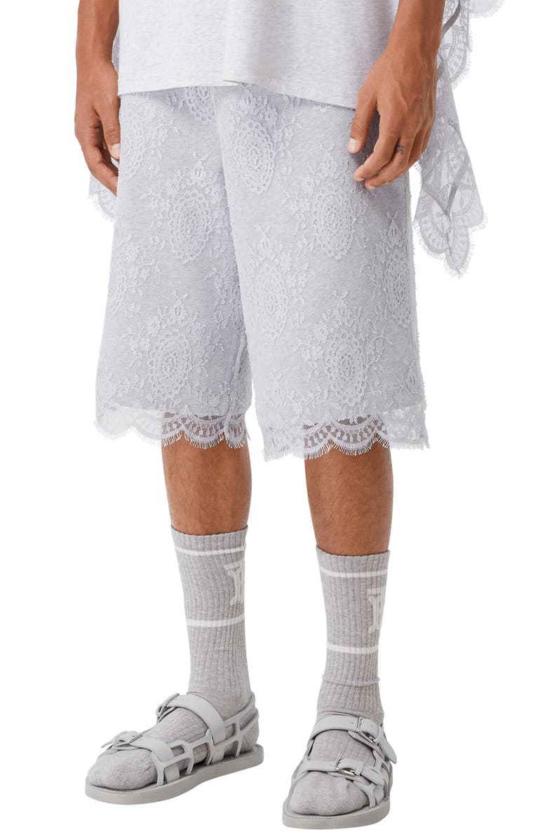 Burberry Drawstring Shorts with Lace Overlay, Alternate, color, 