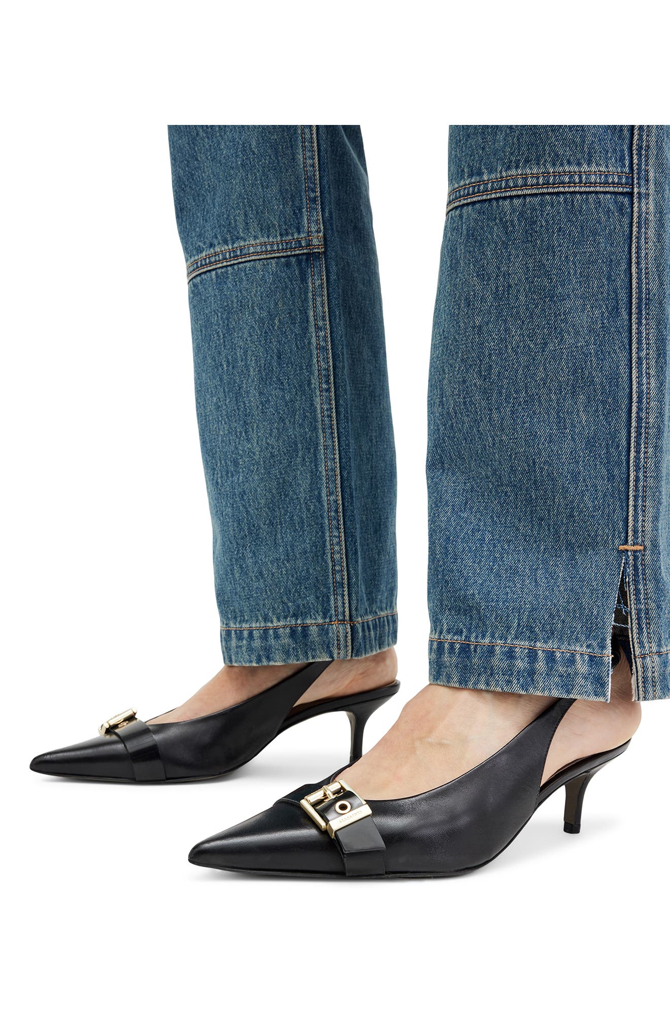 AllSaints Selina Pointed Toe Slingback Pump, Alternate, color, 