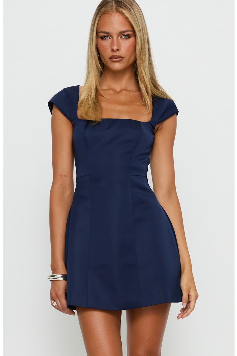 Mariza Cap Sleeve Minidress, Alternate, color, NAVY
