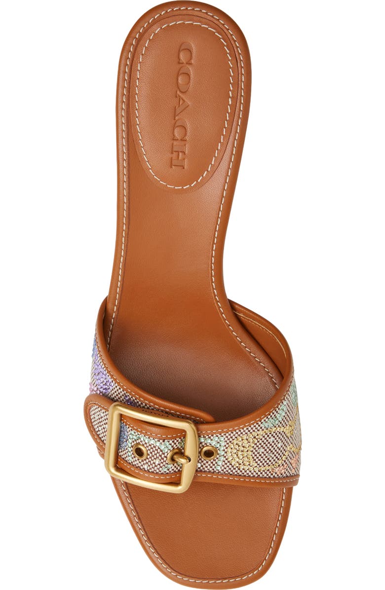 COACH Margot Crystal Signature Jacquard Kitten Heel Sandal, Alternate, color, Rainbow Multi