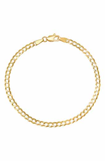 Queen Jewels 14K Gold 7" Miami Curb Chain Bracelet