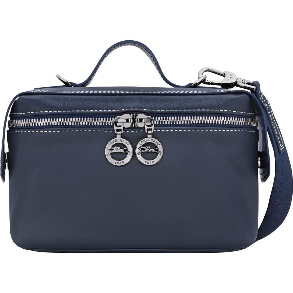 Longchamp Le Pliage Xtra Worker Leather Toolkit Train Case In Blue
