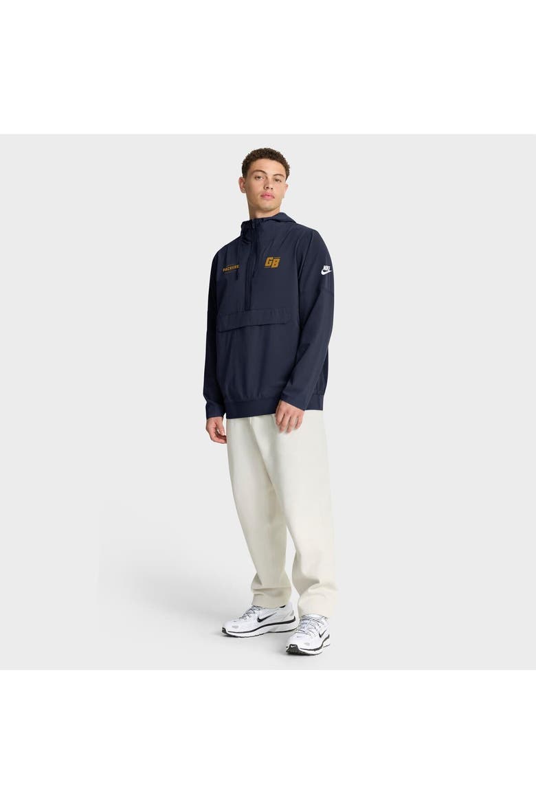 Men's Nike Navy Green Bay Packers The 1923 Classic Sideline Half-Zip Anorak Jacket, Alternate, color, Navy
