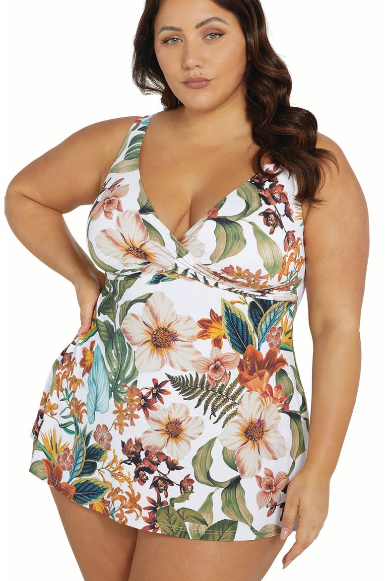 Into the Salt Delacroix Cross Front Swimdress, Alternate, color, WHITE
