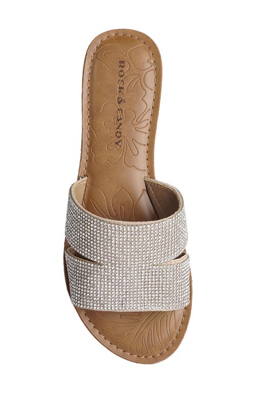 ROCK & CANDY ROCK AND CANDY DOUBLE CUTOUT CRYSTAL SLIDE SANDAL 