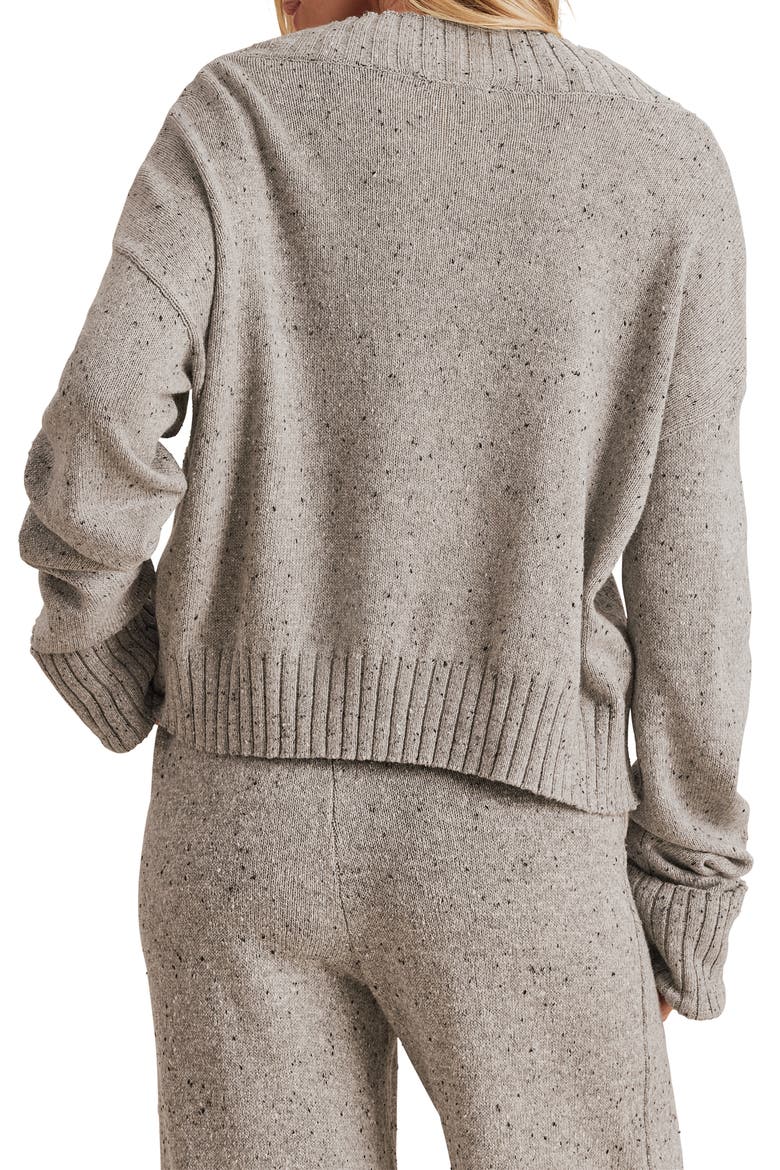 Haven Tweedy V-Neck Sweater, Alternate, color, HEATHER CHARCOAL GREY