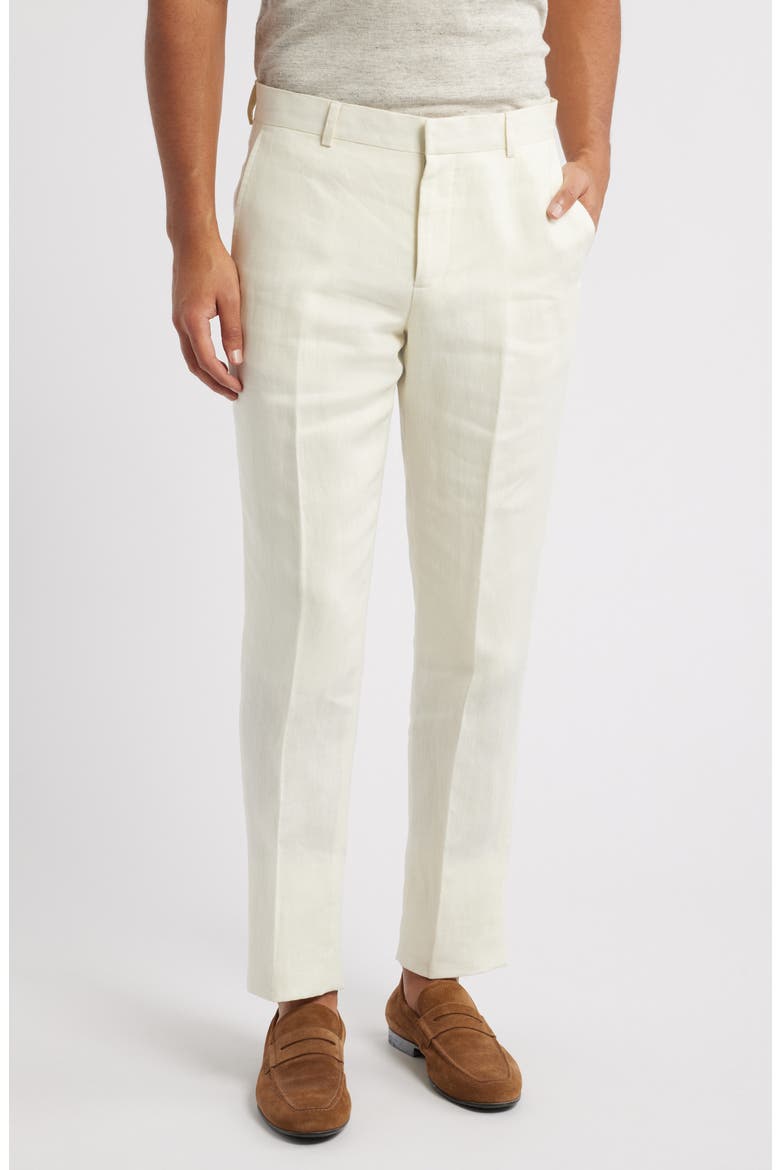 Henrik Trim Fit Italian Linen Suit Separate Pants, Main, color, IVORY VANILLA