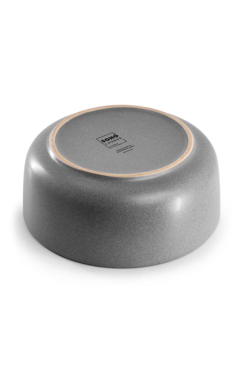 Soho Lounge Bryant Park 12 Piece Reactive Stoneware Dinnerware Set, Alternate, color, Grey