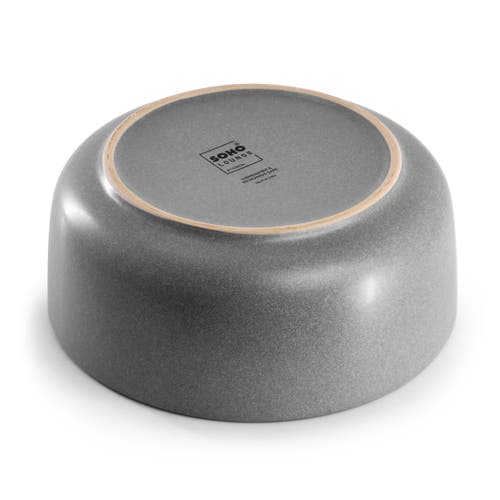 Soho Lounge Bryant Park 12 Piece Reactive Stoneware Dinnerware Set In Gray