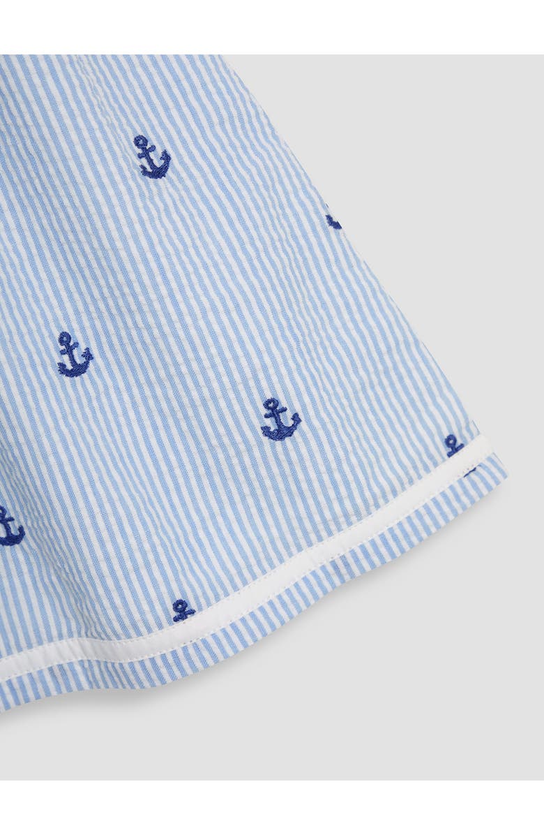 JOJO MAMAN BEBE Nautical Embroidered Romper & Hat Set, Alternate, color, Blue