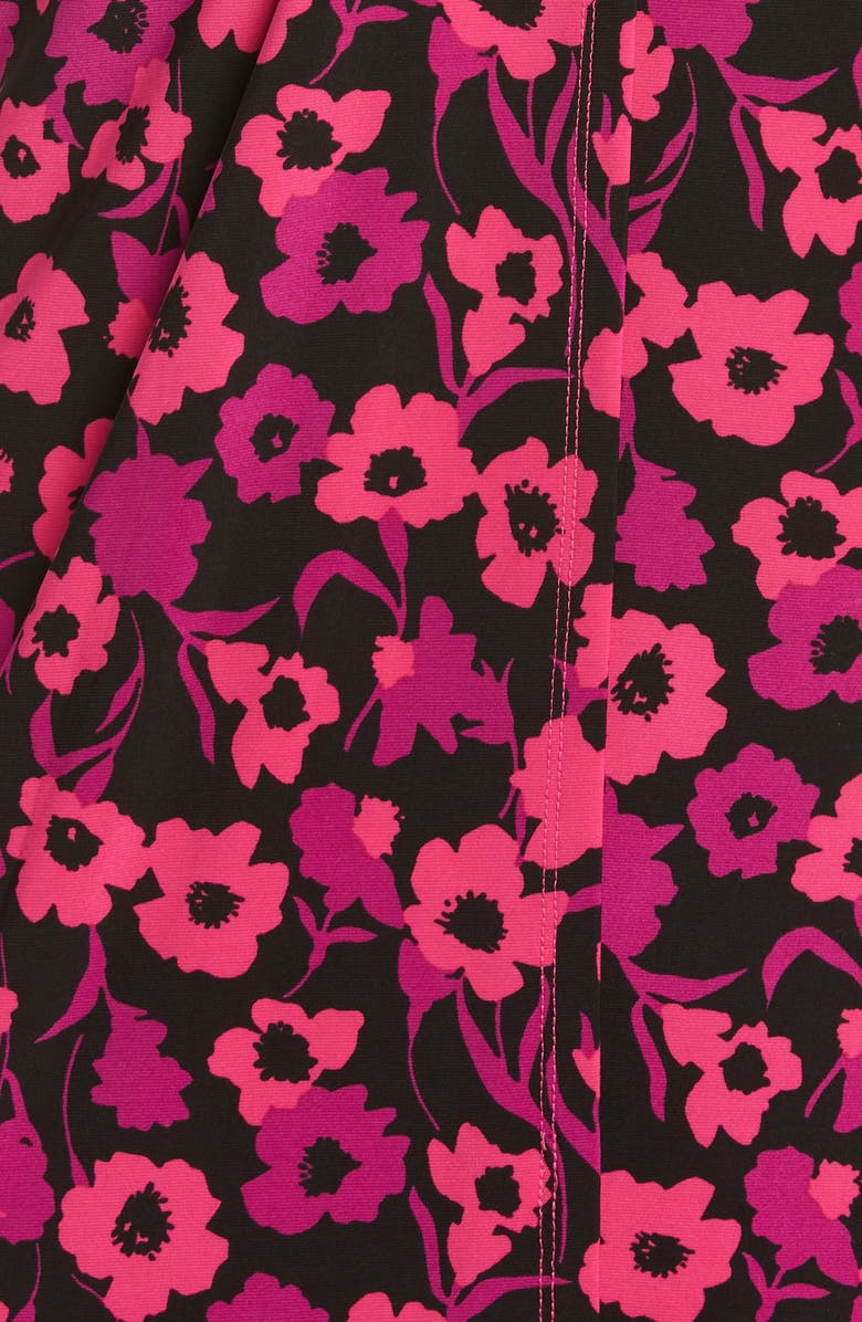 Anne Klein Floral Long Sleeve Wrap Front Knit Dress, Alternate, color, 