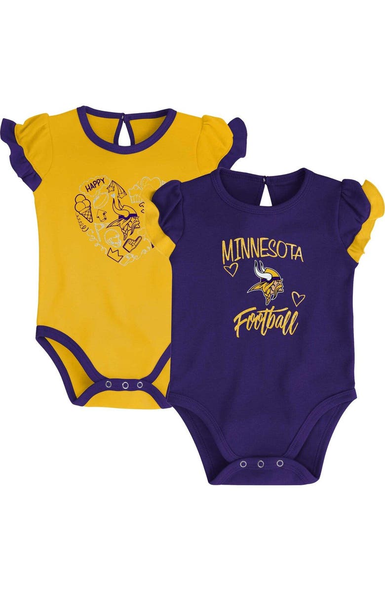 Outerstuff Newborn & Infant Purple/Gold Minnesota Vikings Too Much Love Two-Piece Bodysuit Set, Main, color, Purple