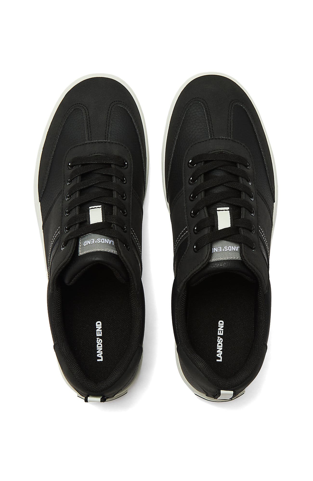 Lands' End Tribeca Low Top Sneakers, Alternate, color, Black