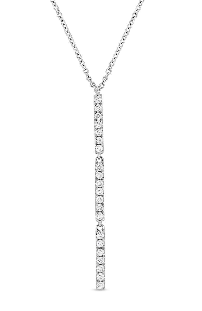 Bony Levy 18K White Gold Diamond Linear Bar Pendant Necklace, Main, color, 