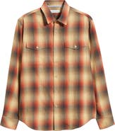 James Campbell Ranchero Trim Fit Plaid Cotton Button-Up Shirt