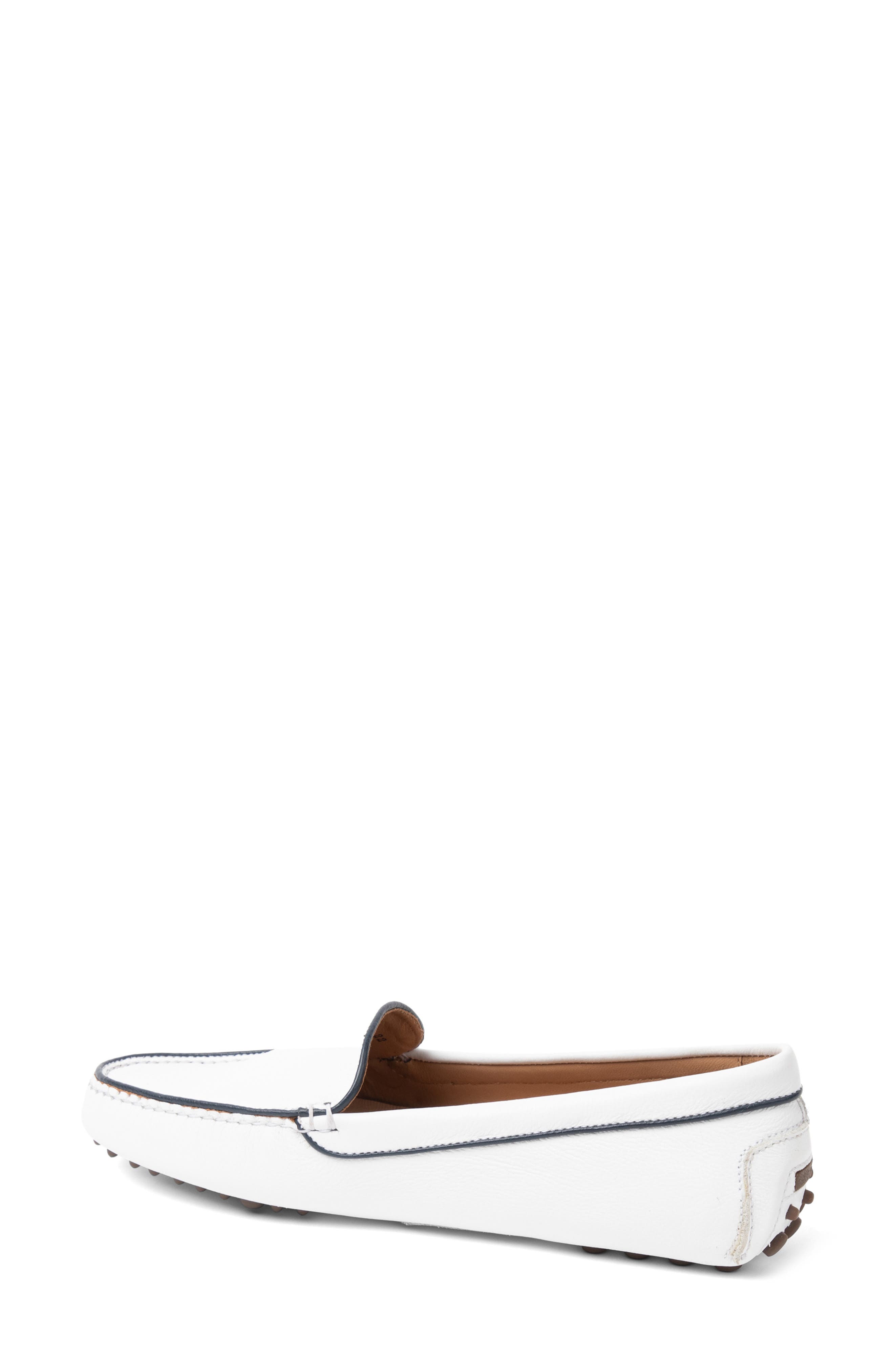 Jill Piped Driving Shoe, Alternate, color, WHITE