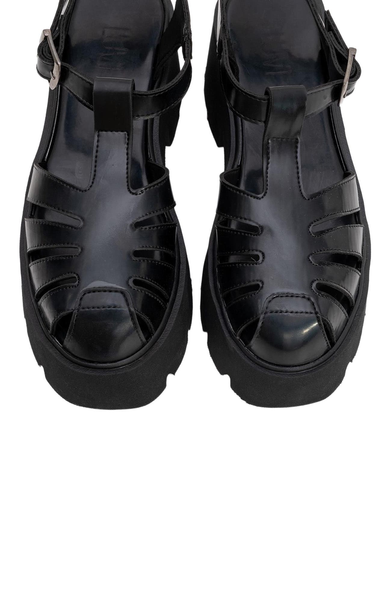 Prologue Shoes Verua Platform Sandal, Alternate, color, Black Faux Leather