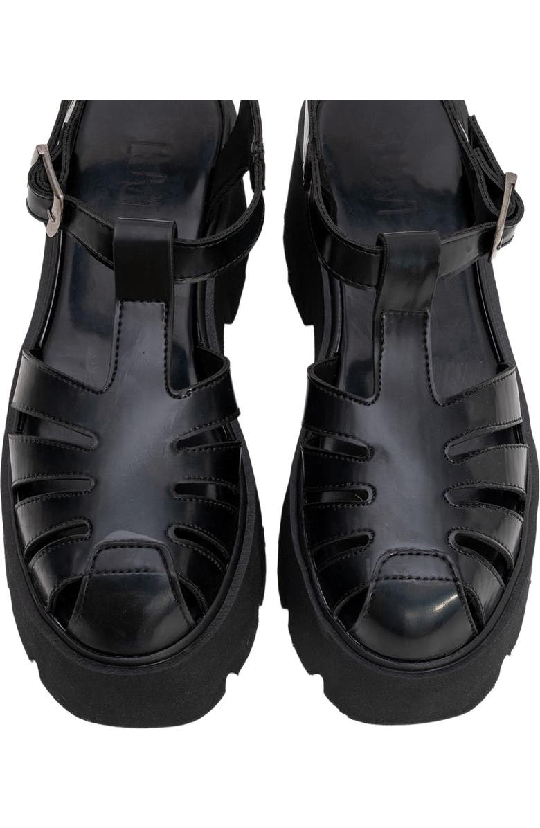 Prologue Shoes Verua Platform Sandal, Alternate, color, Black Faux Leather