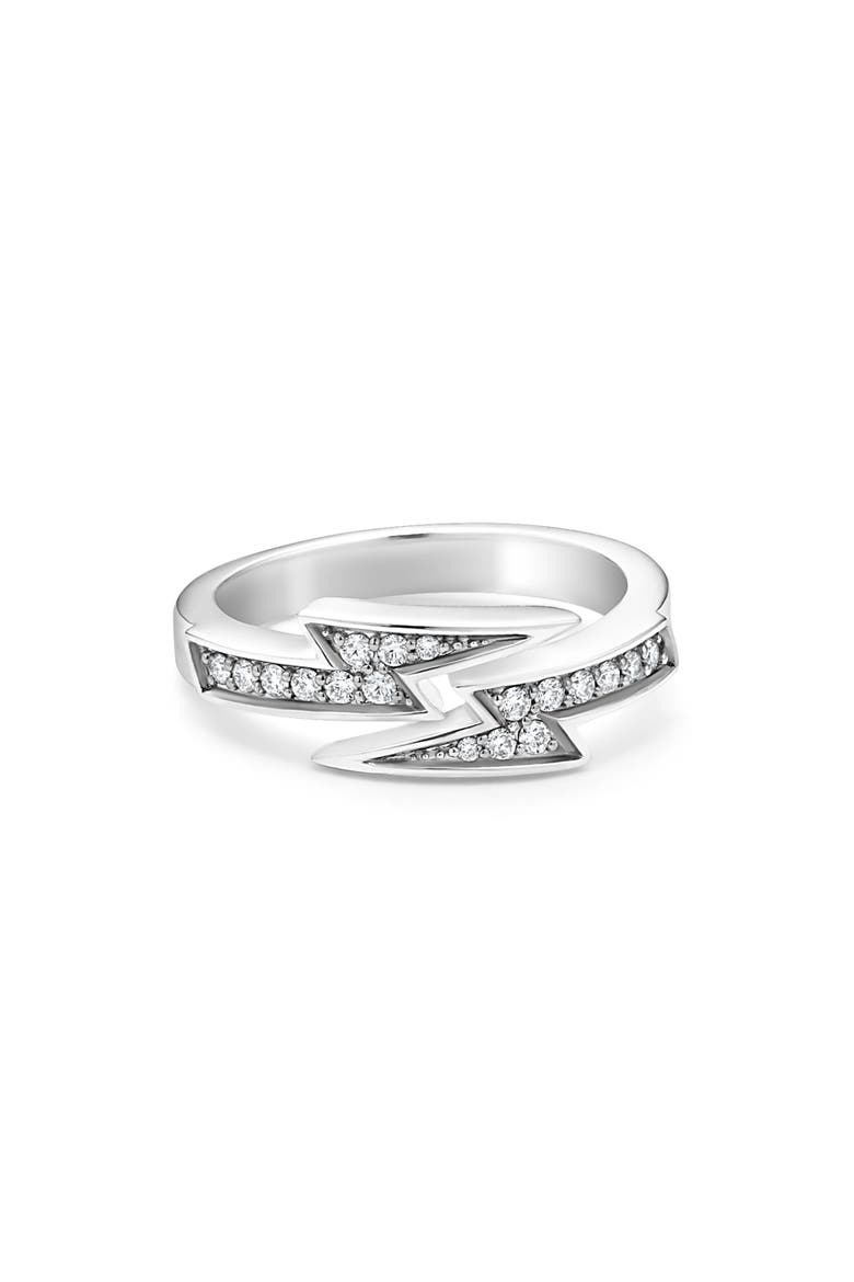 Caviar Spark Lightning Bolt Diamond Ring, Alternate, color, SILVER