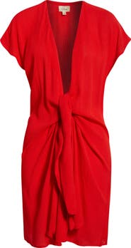 Elan Tie Front Cover-Up Wrap Dress