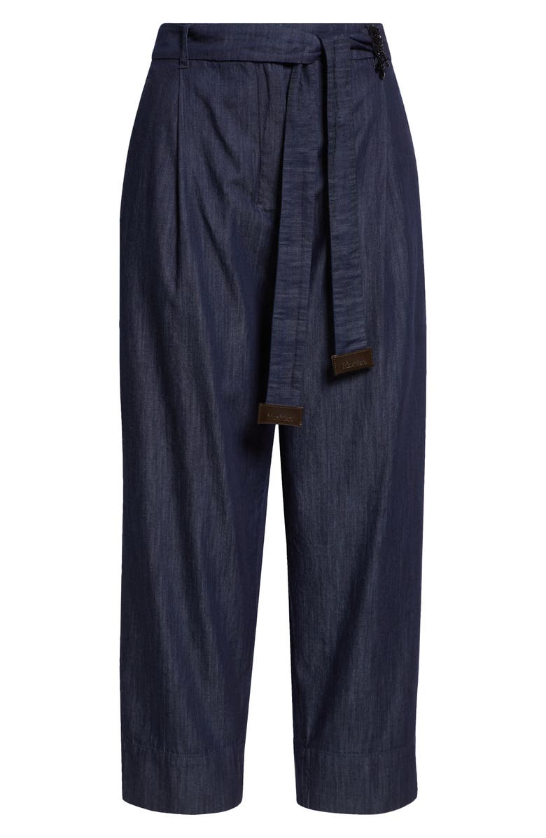 Max Mara Amour Denim Belted Crop Pants, Alternate, color, 