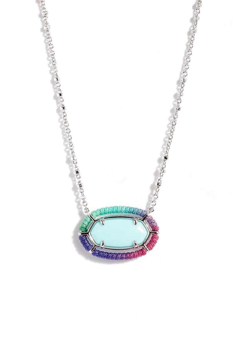 Elisa Threaded Pendant Necklace, Main, color, RHODIUM BLUE MIX