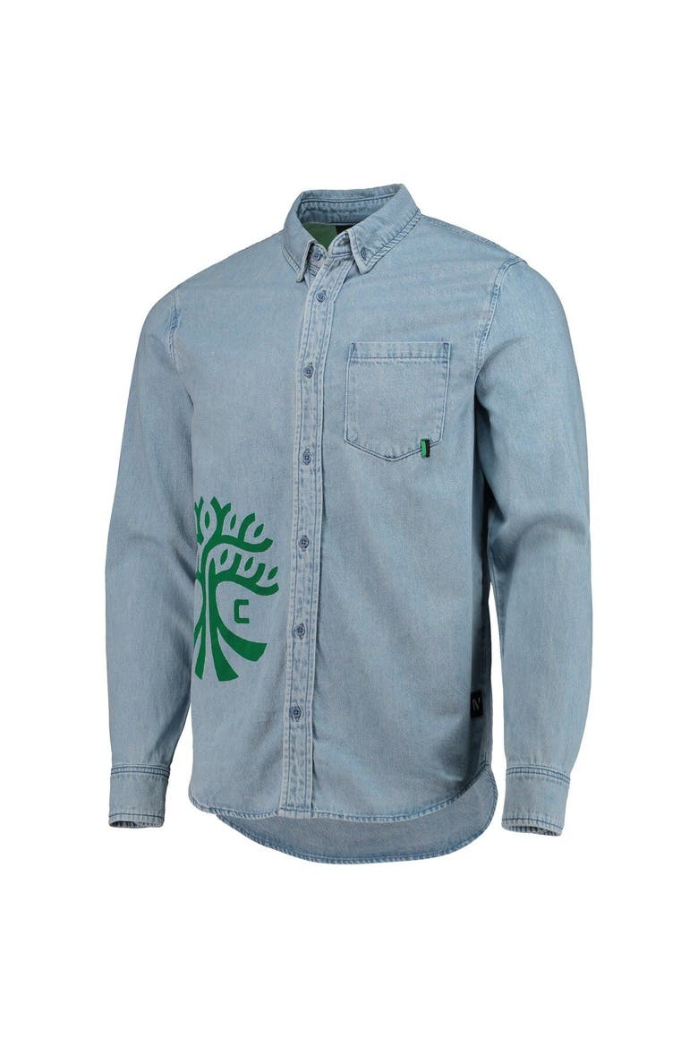 Men's The Wild Collective Blue Austin FC Denim Button-Down Long Sleeve Shirt, Alternate, color, Blue
