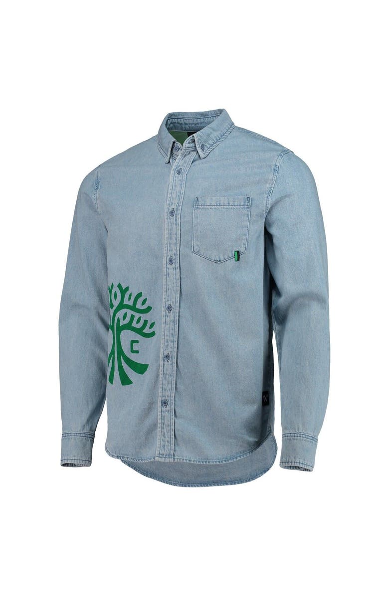 THE WILD COLLECTIVE Men's The Wild Collective Blue Austin FC Denim Button-Down Long Sleeve Shirt, Alternate, color, Blue