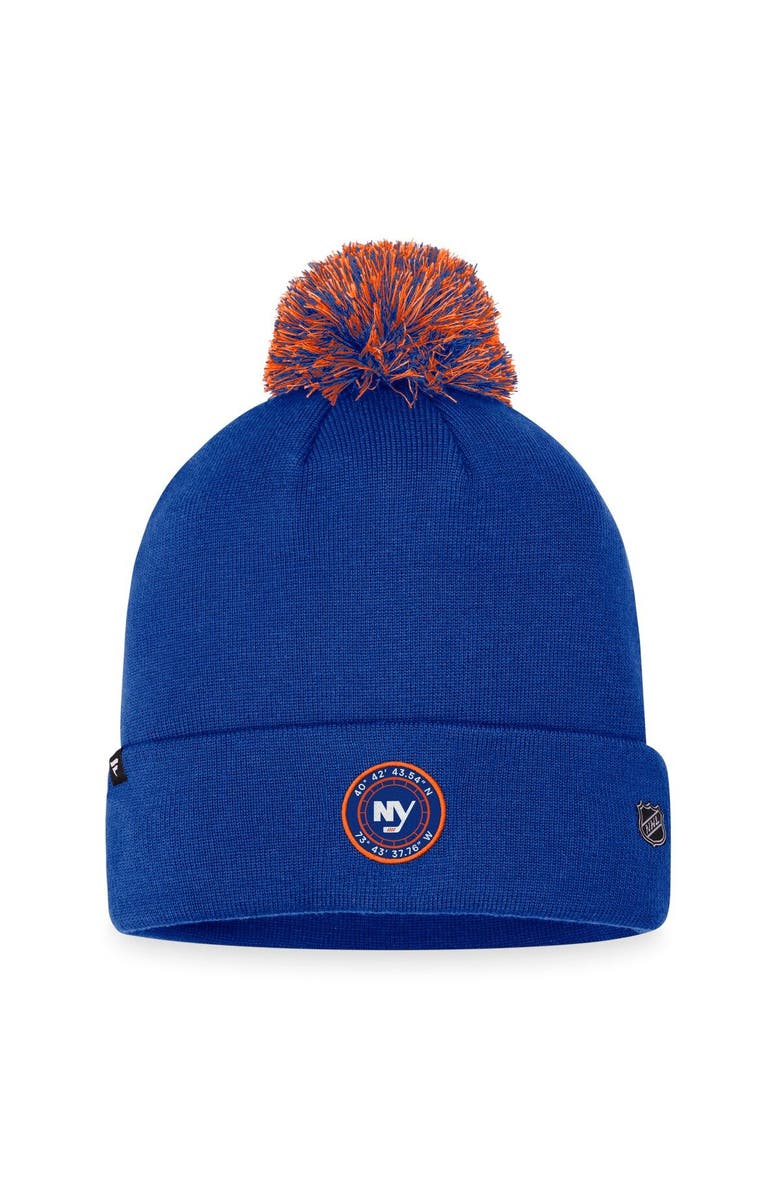 FANATICS Men's Fanatics Branded Royal New York Islanders 2023 NHL Draft Cuffed Knit Hat with Pom, Alternate, color,