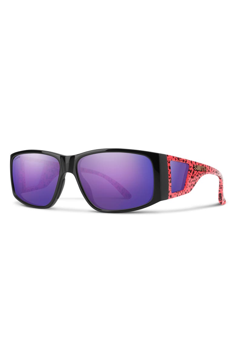 Smith Monroe Peak 62mm Oversize ChromaPop<sup>™</sup> Polarized Sunglasses, Alternate, color, Wild Child / Chromapop Violet