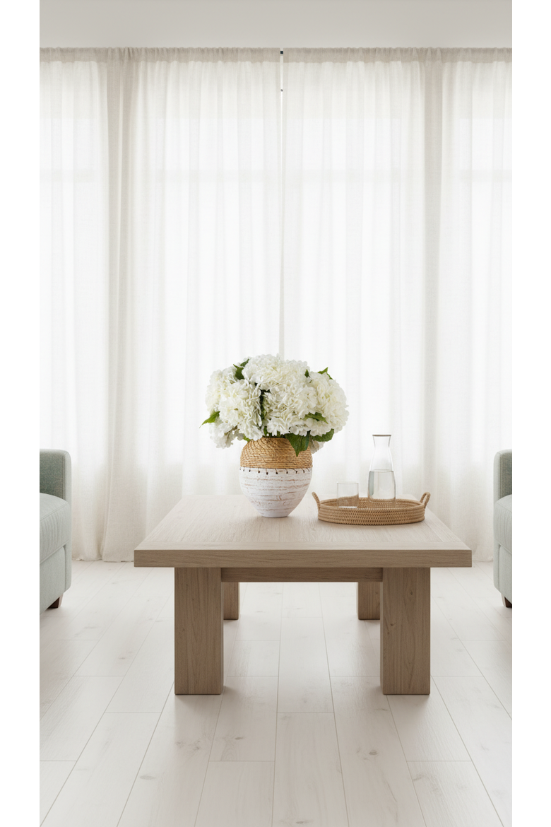 Viviana RealTouch Hydrangea Stoneweave Arrangement, Alternate, color, Snow