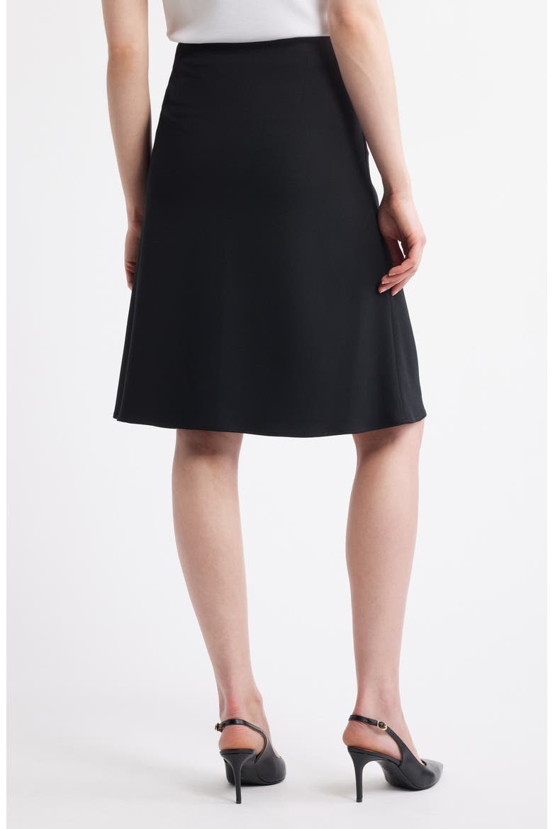 Stretch Deco Crepe A-Line Skirt, Alternate, color, BLACK