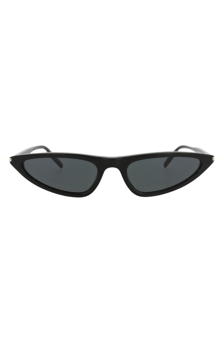 Saint Laurent 55mm Polarized Cat Eye Sunglasses, Main, color, Black Black Black