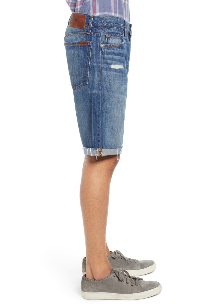 7 For All Mankind <sup>®</sup> Cutoff Denim Shorts, Alternate, color,