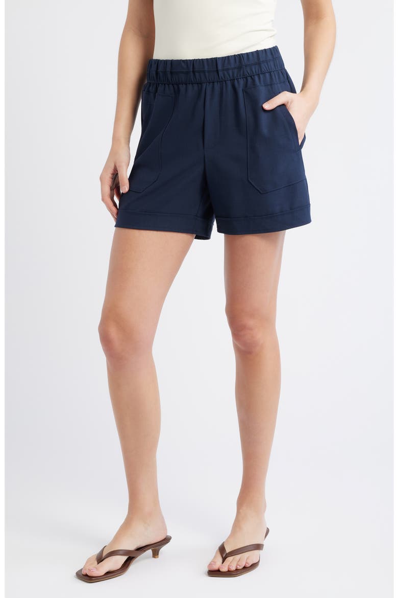 Skyrise Patch Pocket Shorts, Main, color, NAVY